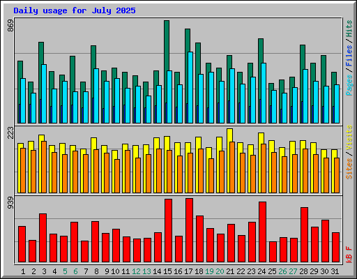Daily usage for July 2025