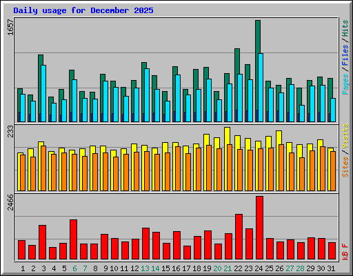 Daily usage for December 2025