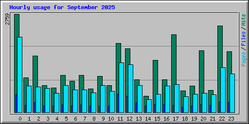 Hourly usage for September 2025