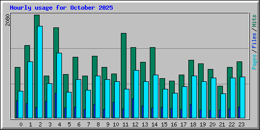 Hourly usage for October 2025