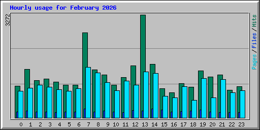 Hourly usage for February 2026