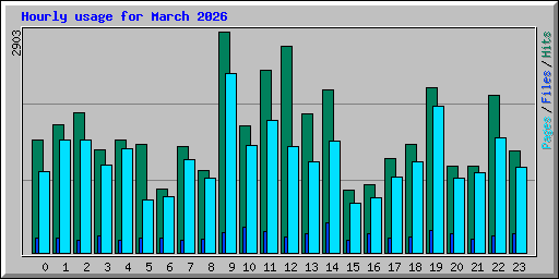Hourly usage for March 2026