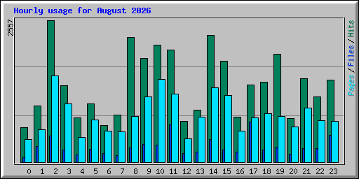 Hourly usage for August 2026